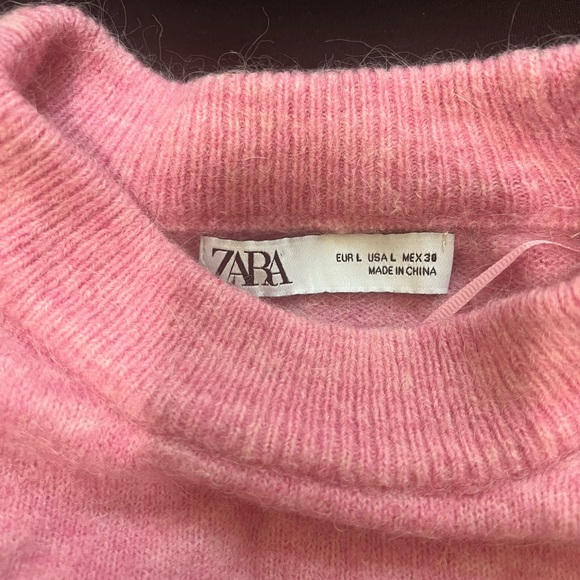 Zara light pink fall sweater. Size large. Worn but good condition. - Picture 2 of 2